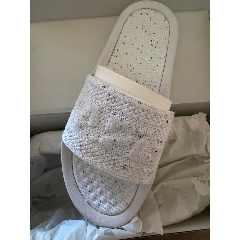 APL women’s techloom slides white confetti $195 sz 6 - Picture 2 of 4